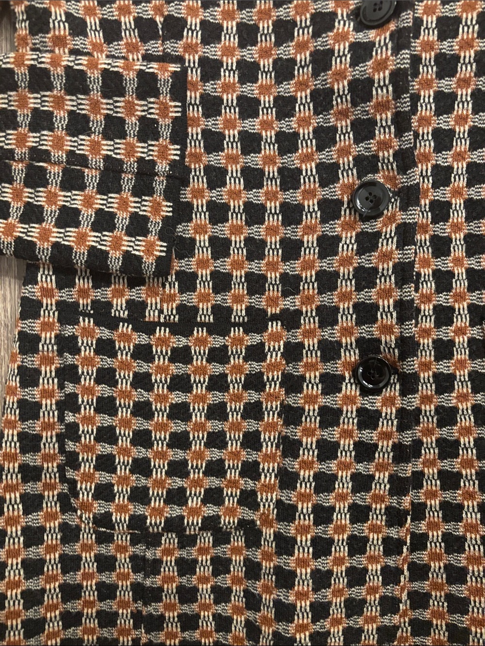 Siyu Merino Wool Knit Ayante Plaid Blazer - Picture 4 of 5